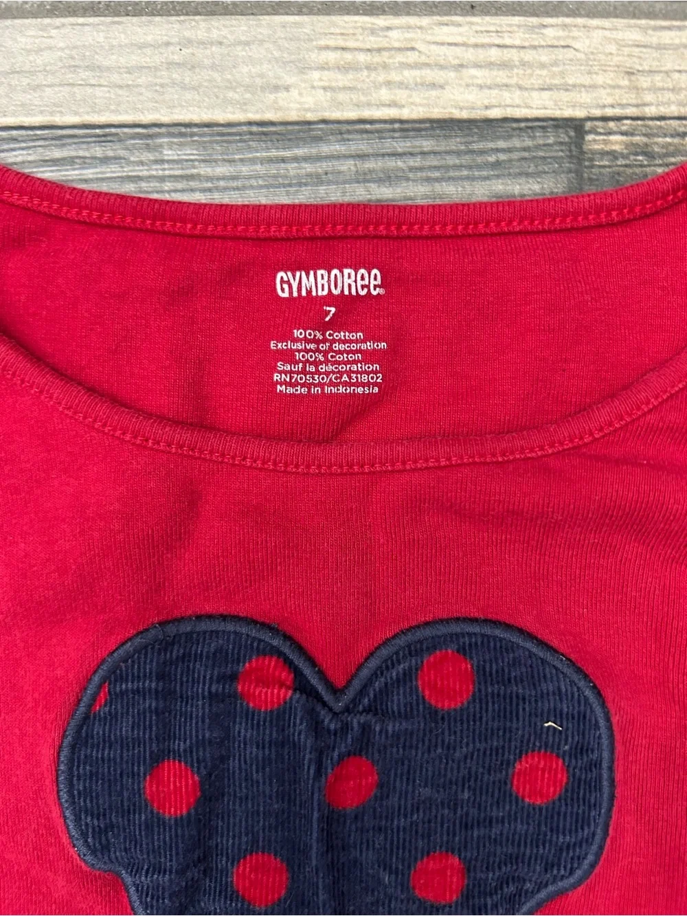 Gymboree 100% Cotton Y2K Corduroy Polka Dot Heart Red Long Sleeve Size‎ 7